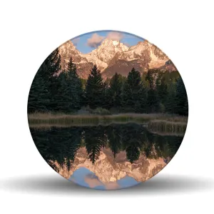 Winter Reflection Glass Lazy Susan Table Spinner 17.75"