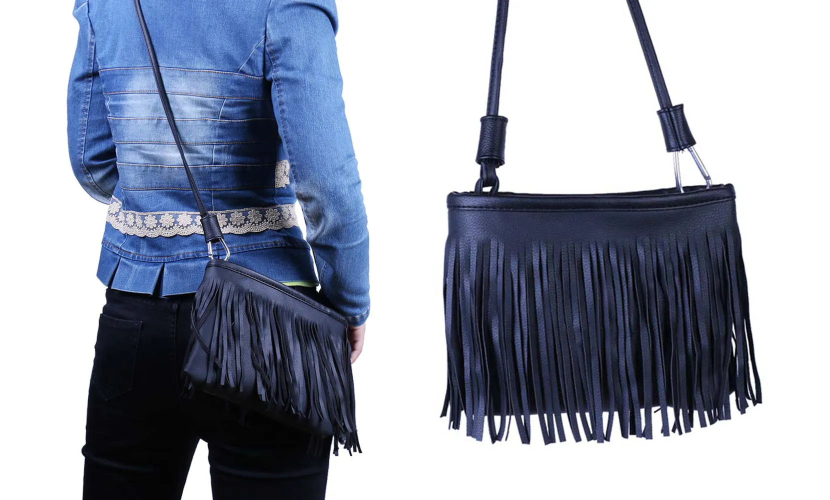 Women's Fringed Cross-Body Multifunctional Everyday Use Bag
