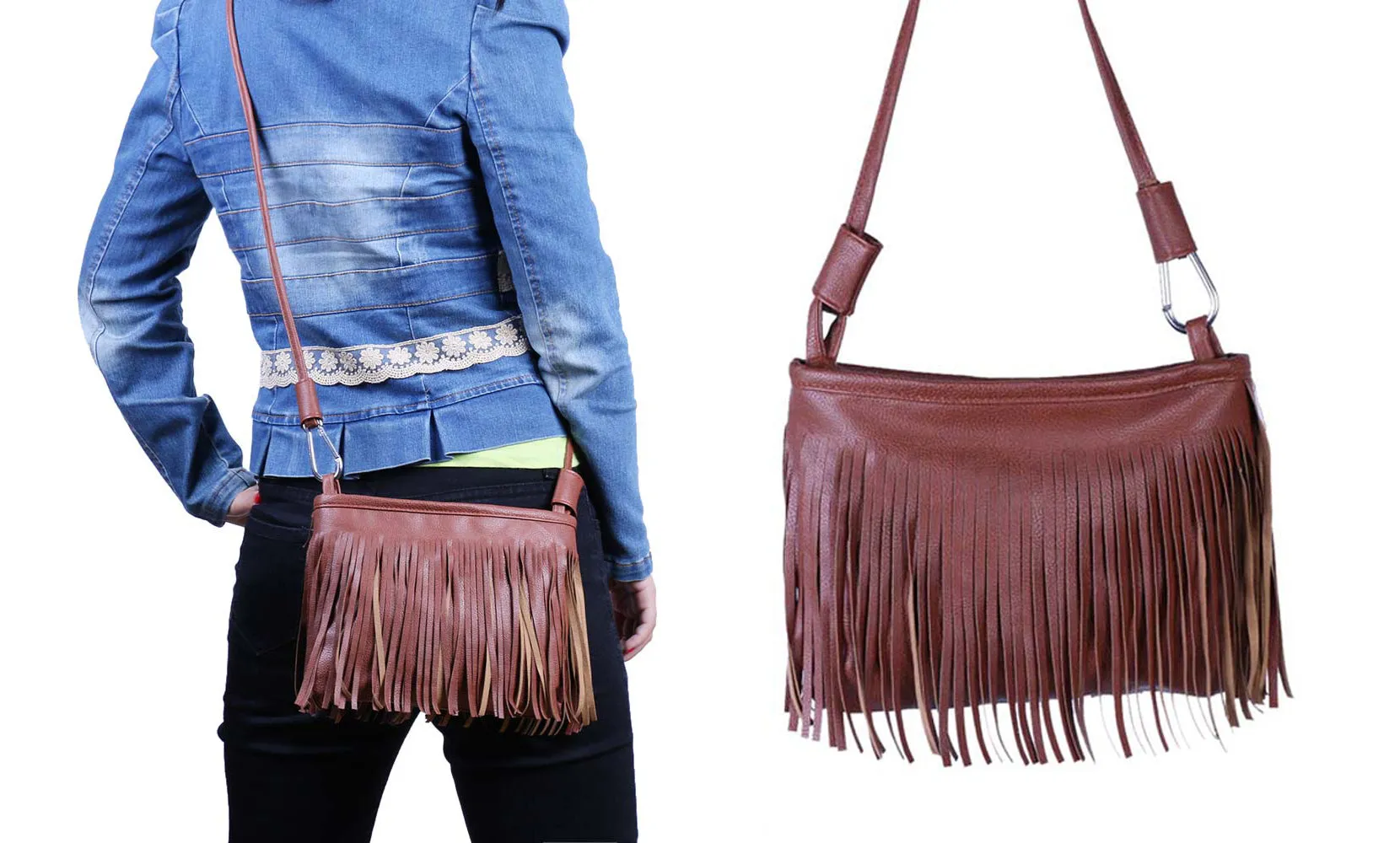 Women's Fringed Cross-Body Multifunctional Everyday Use Bag