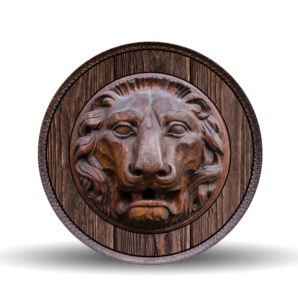Wood Lion <br>Glass Table Spinner 17.75"