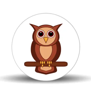 Wooden Owl <br>Glass Table Spinner 17.75"