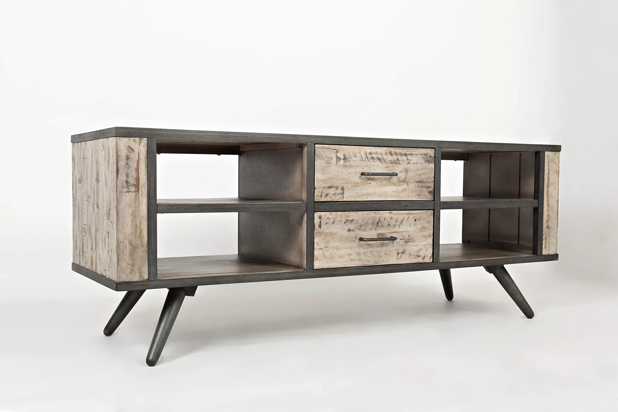 WoodMetal Solid Media Console With Storage, Brown