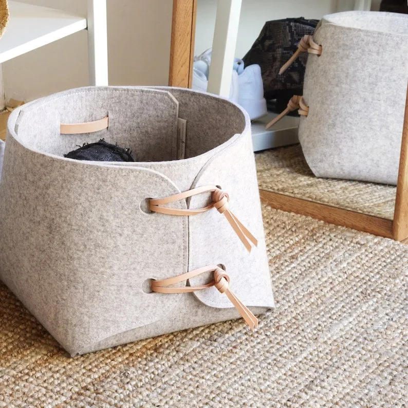 Wool Felt Large Storage Bin