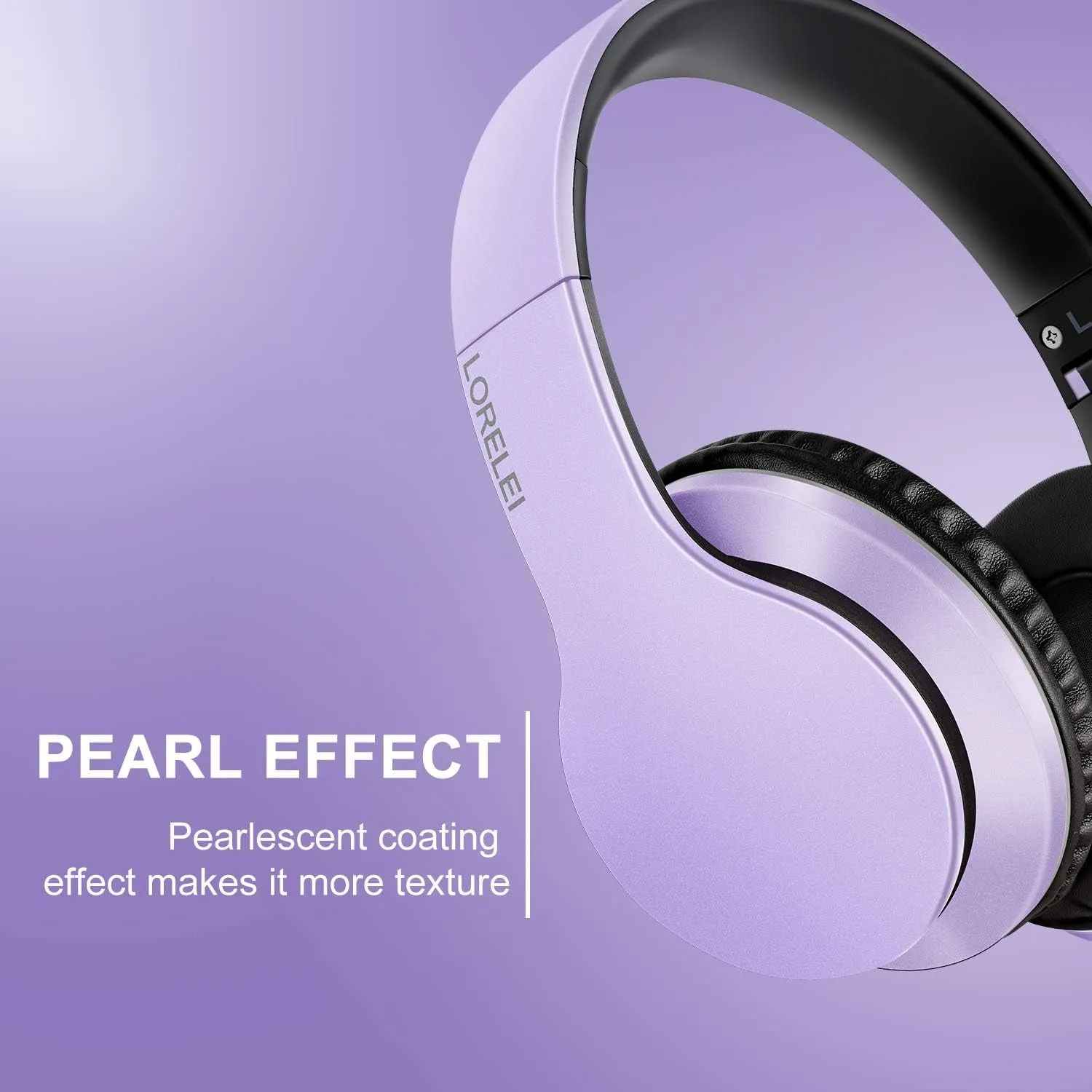 X6 Over-Ear Headphones with Microphone, Lightweight Foldable & Portable Stereo Bass Headphones with 1.45M No-Tangle,Wired Headphones for Smartphone Tablet MP3 / 4 (Purple-Black)