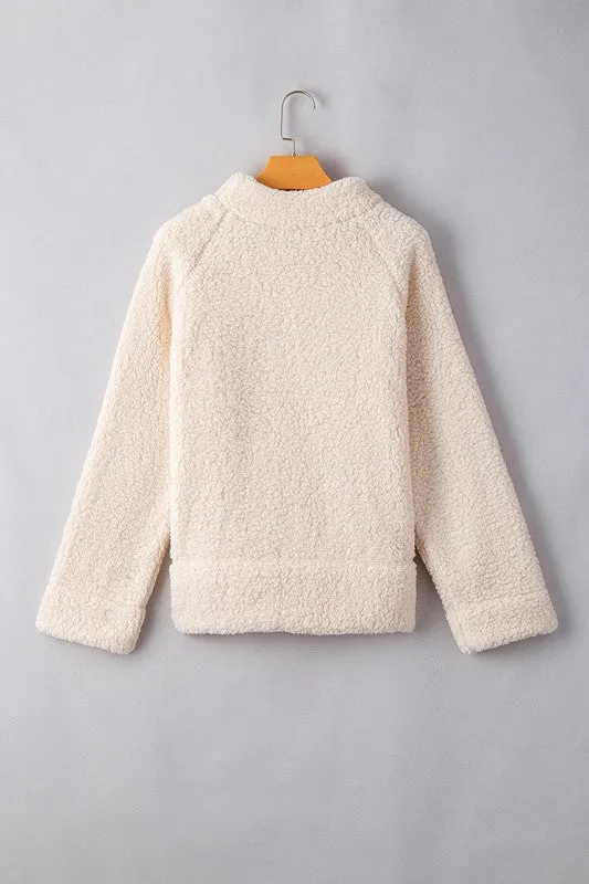 YNIQUE Women Solid Fleece High Neck Pullover Sweatshirt