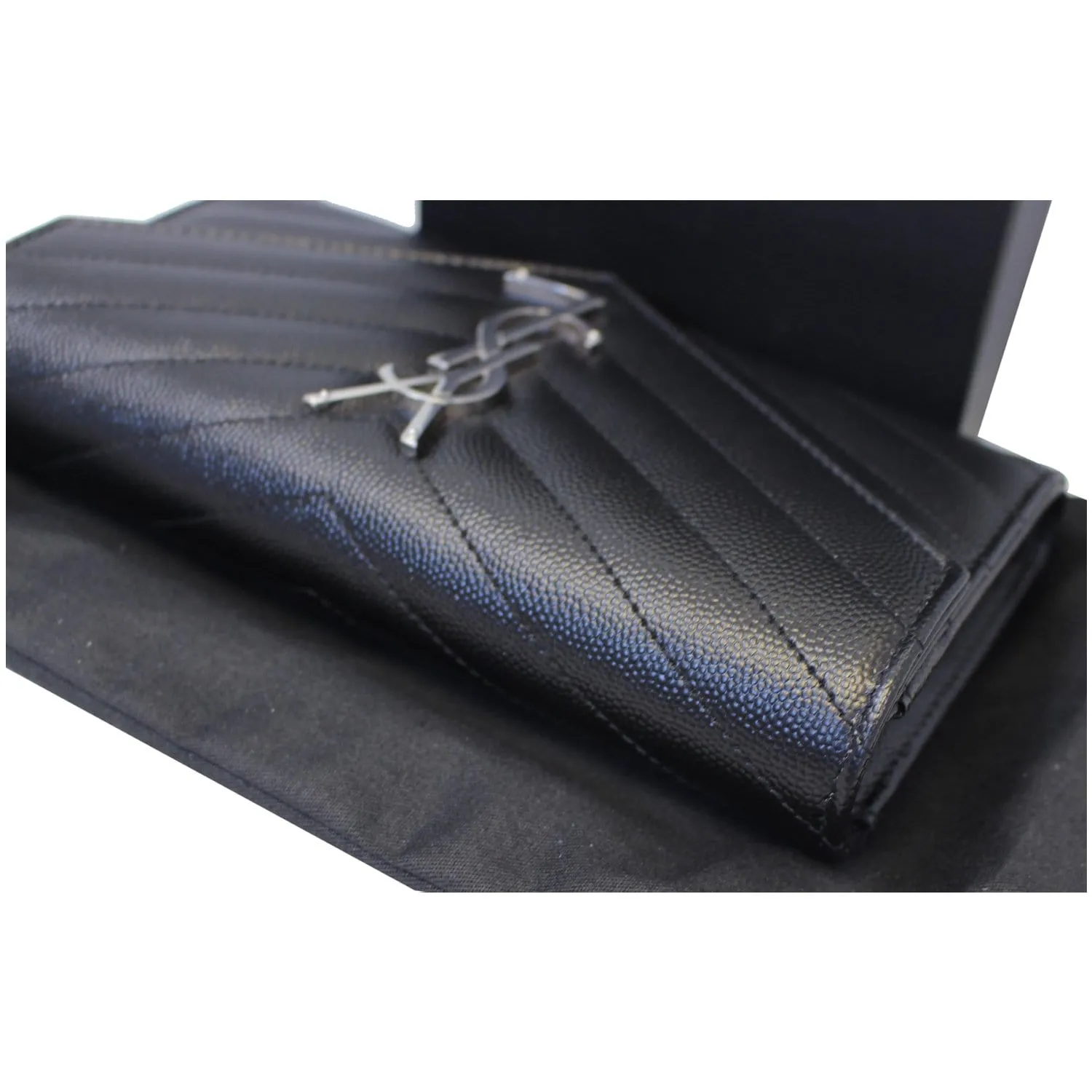YVES SAINT LAURENT Large Grain De Poudre Wallet Black
