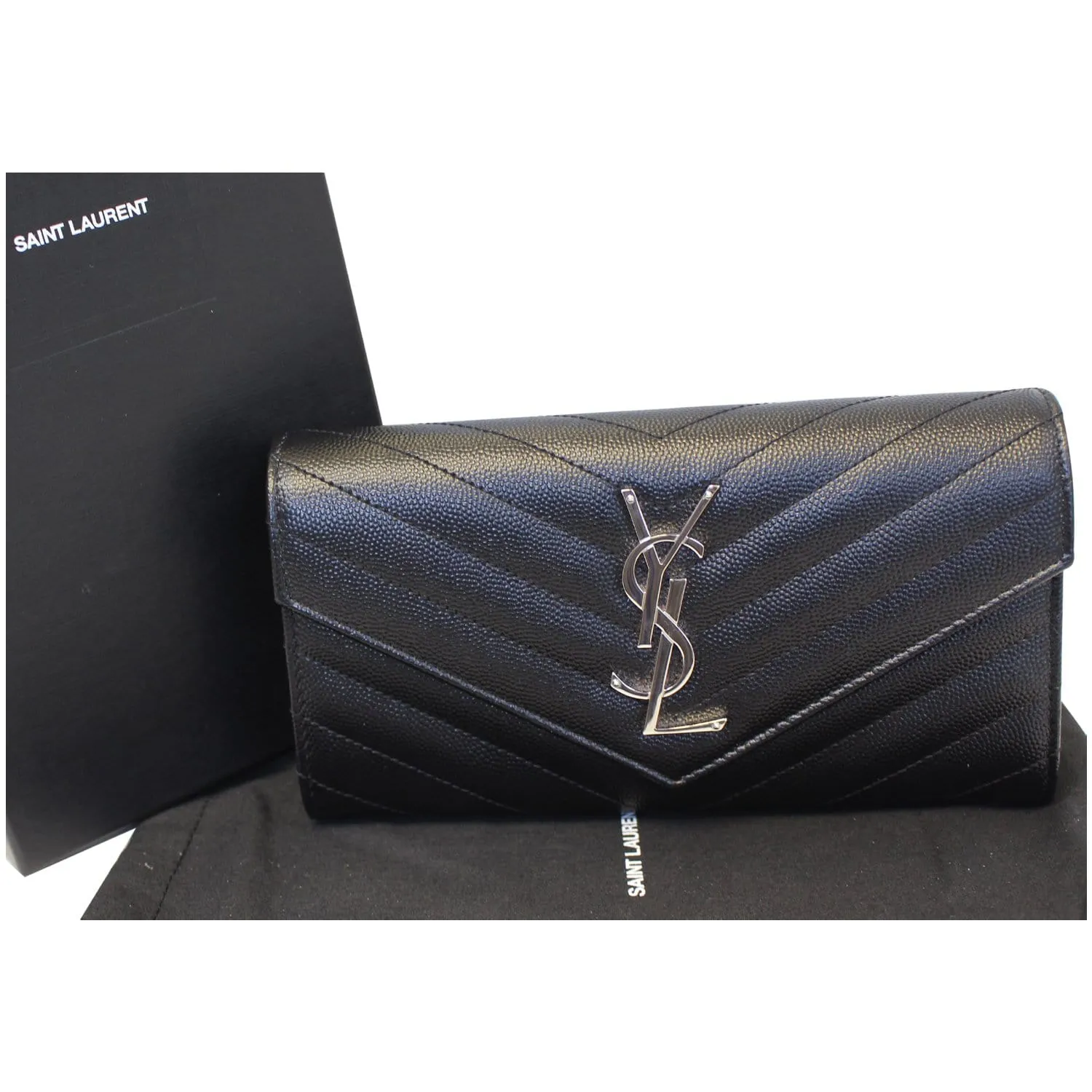YVES SAINT LAURENT Large Grain De Poudre Wallet Black