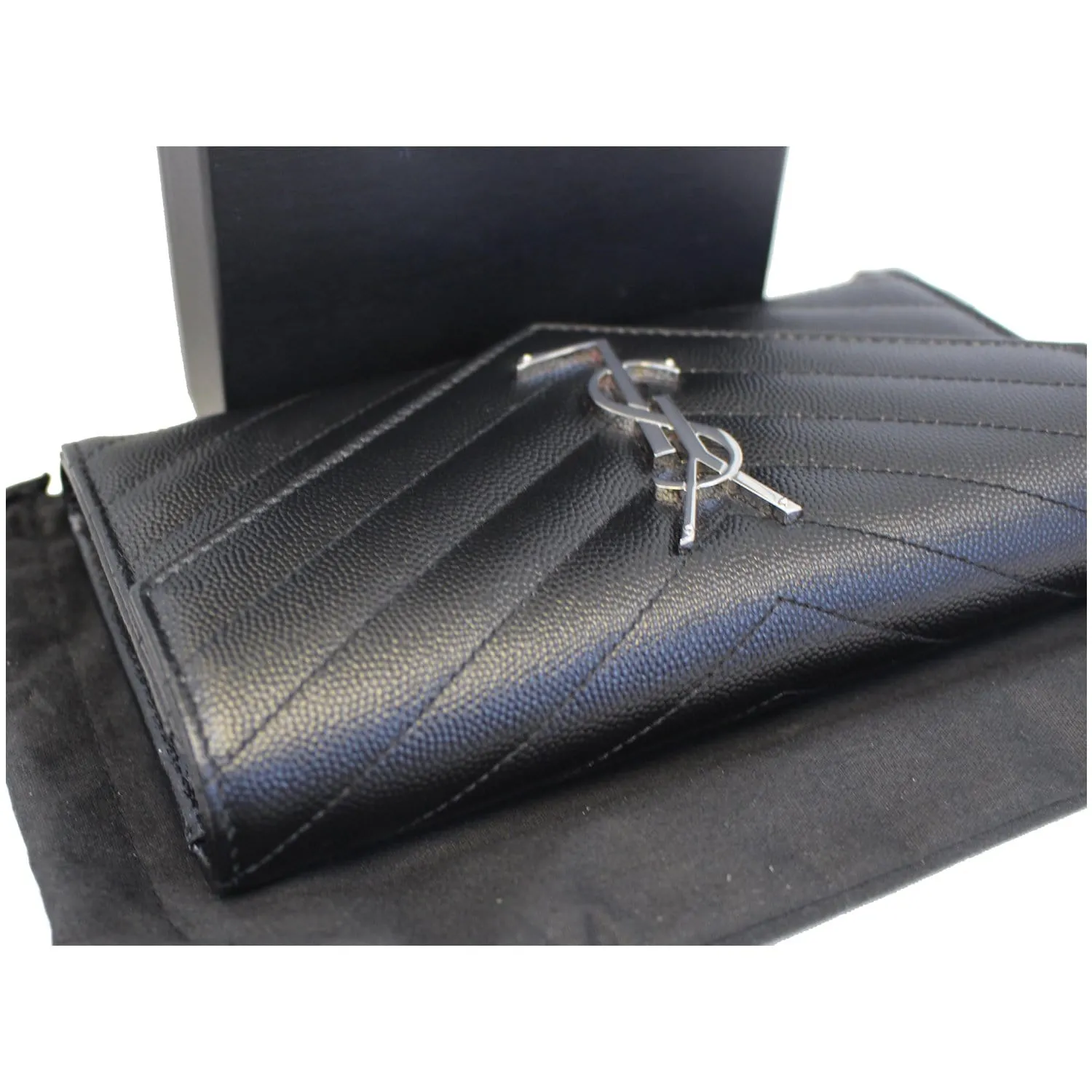 YVES SAINT LAURENT Large Grain De Poudre Wallet Black