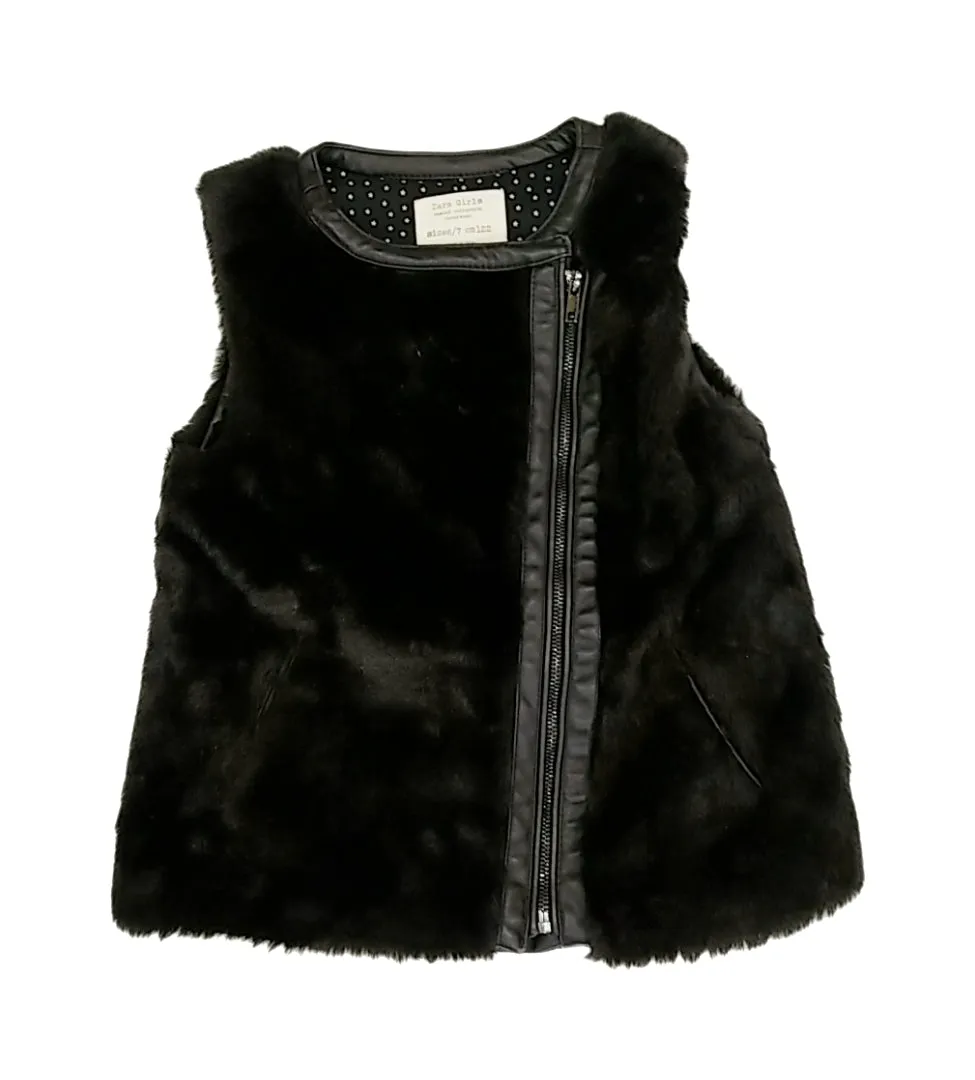 Zara faux Fur Vest - 6-7
